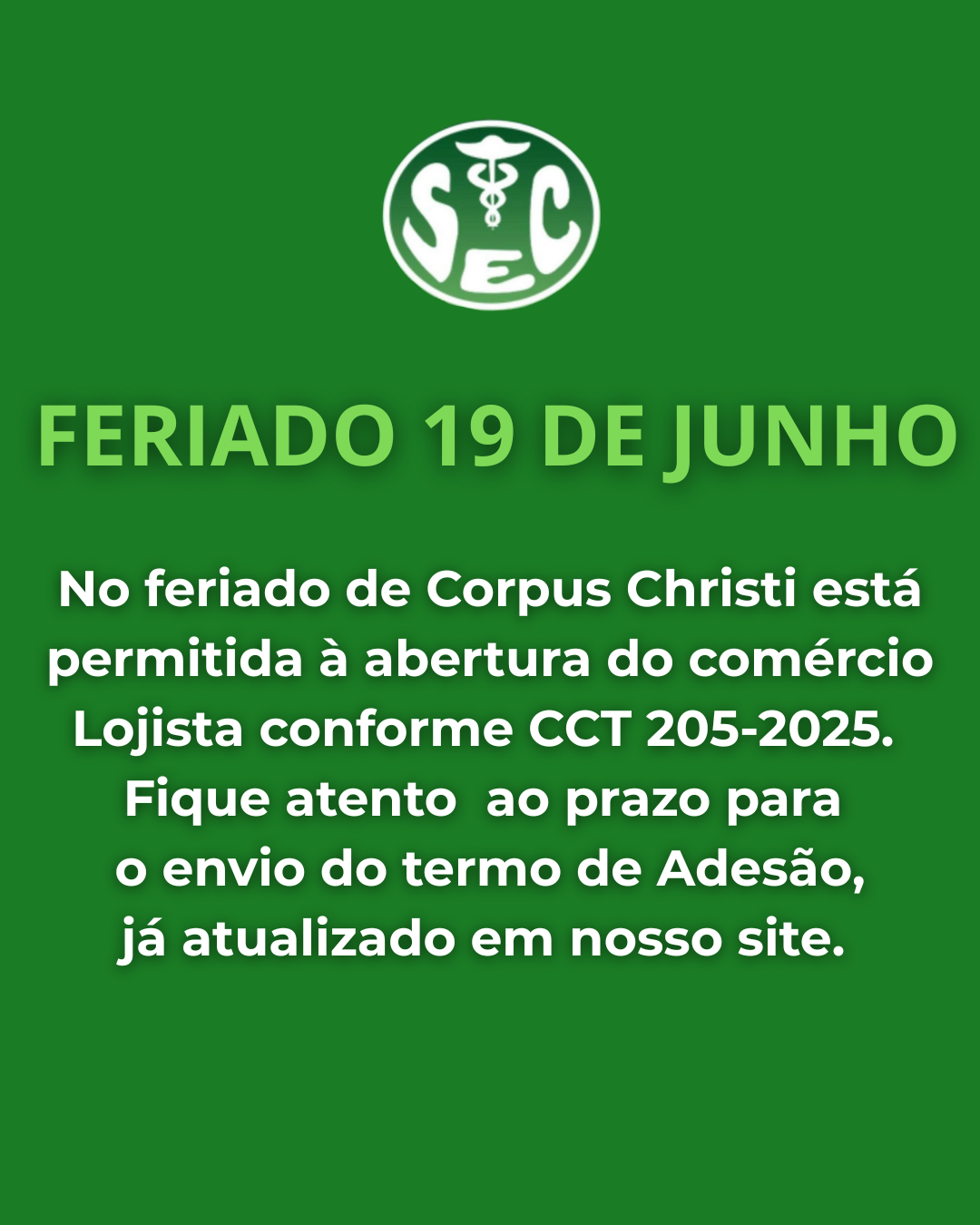 FERIADO 19h DE JUNHO 